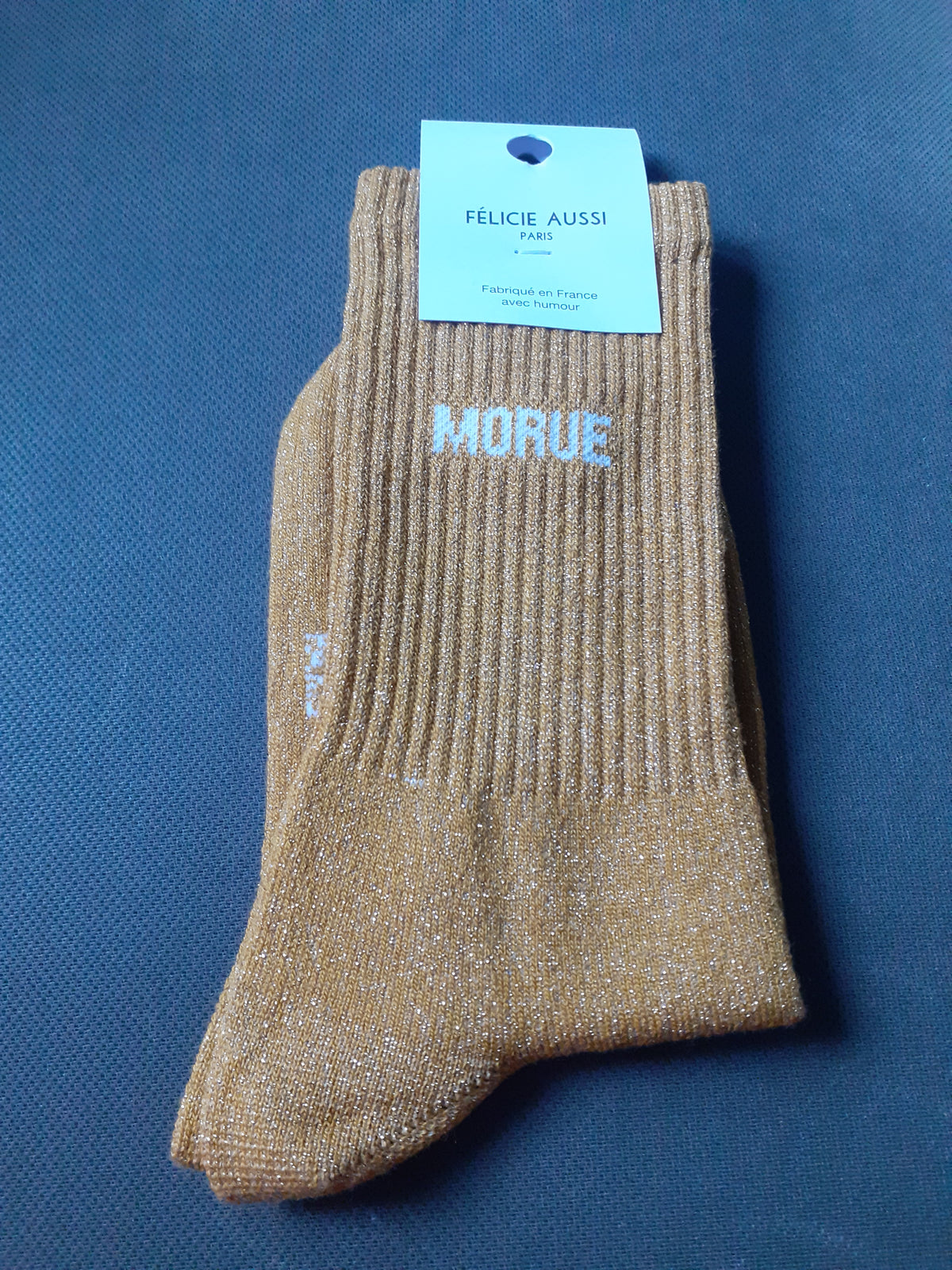 Félicie Aussi - Chaussettes à paillettes - MORUE - curry 36/40
