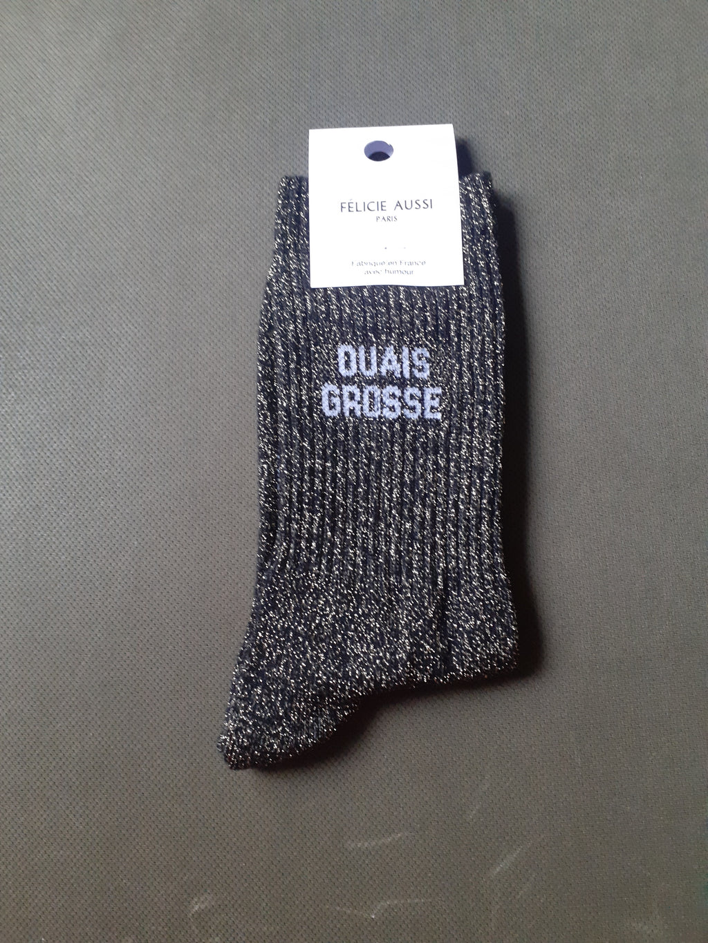 Félicie Aussi - Chaussettes à paillettes - OUAIS GROSSE - noire 36/40