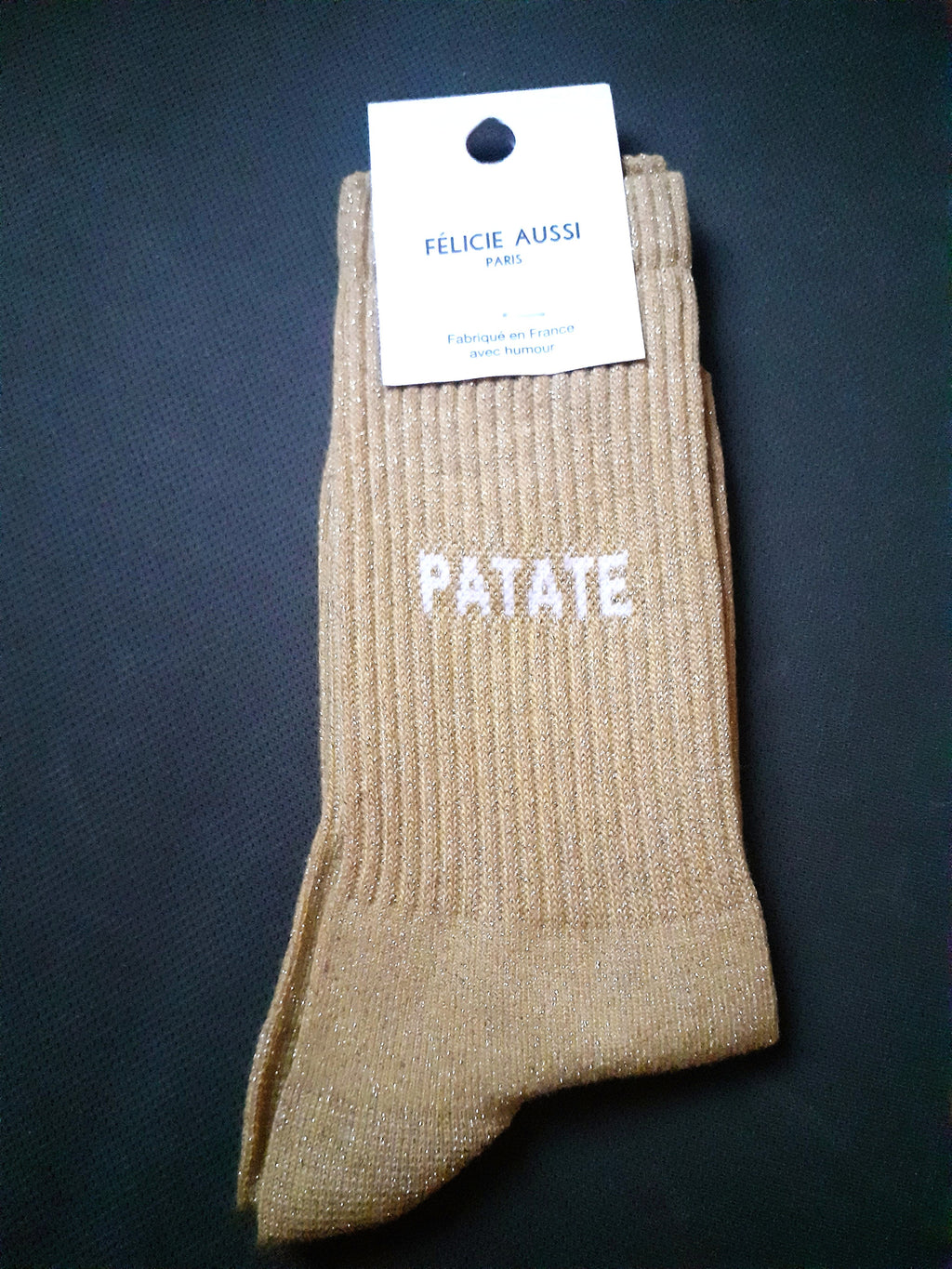 Félicie Aussi - Chaussettes à paillettes - PATATE - jaune 36/40