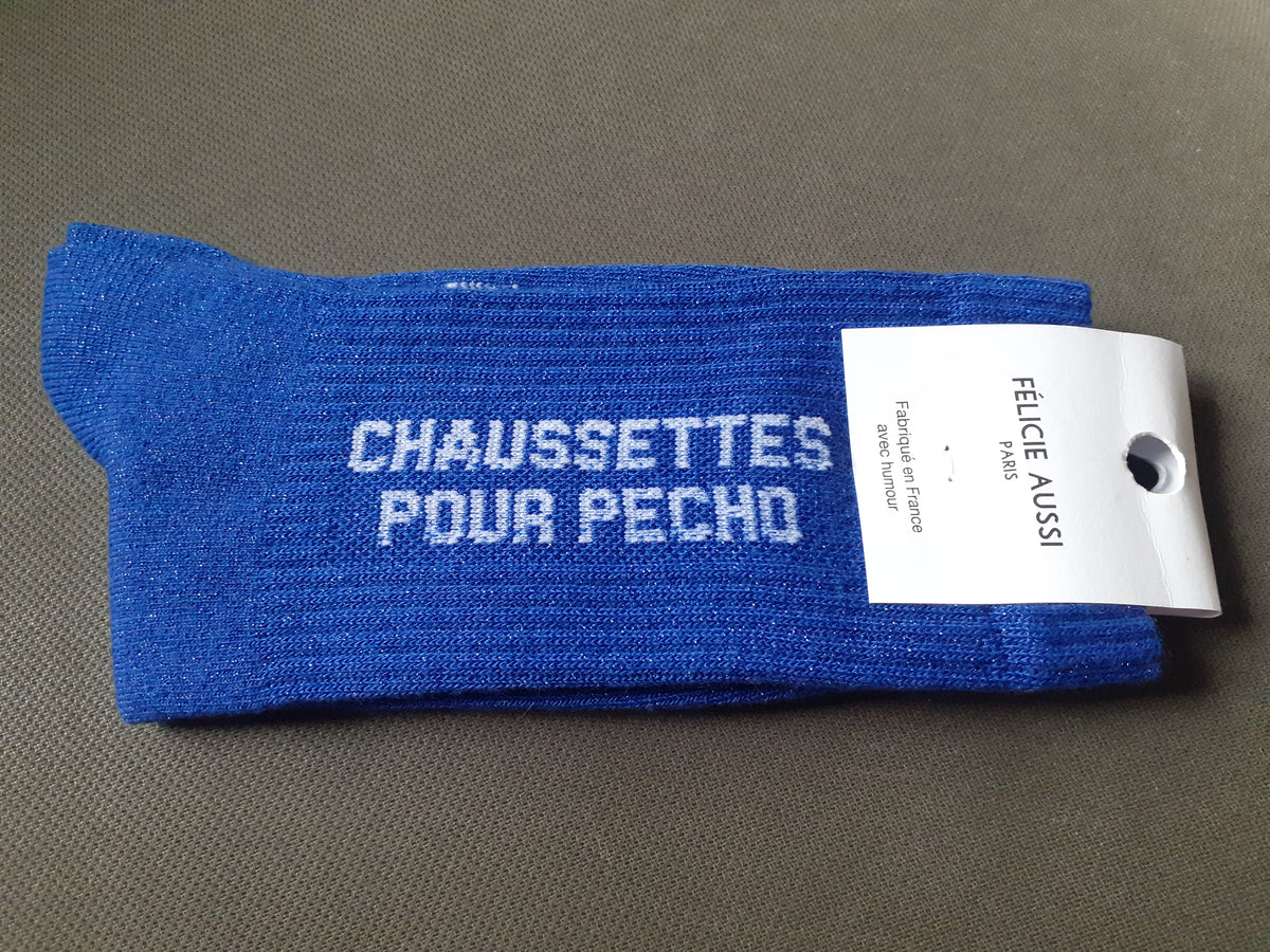 Félicie Aussi - Chaussettes à paillettes - POUR PECHO - bleu 36/40