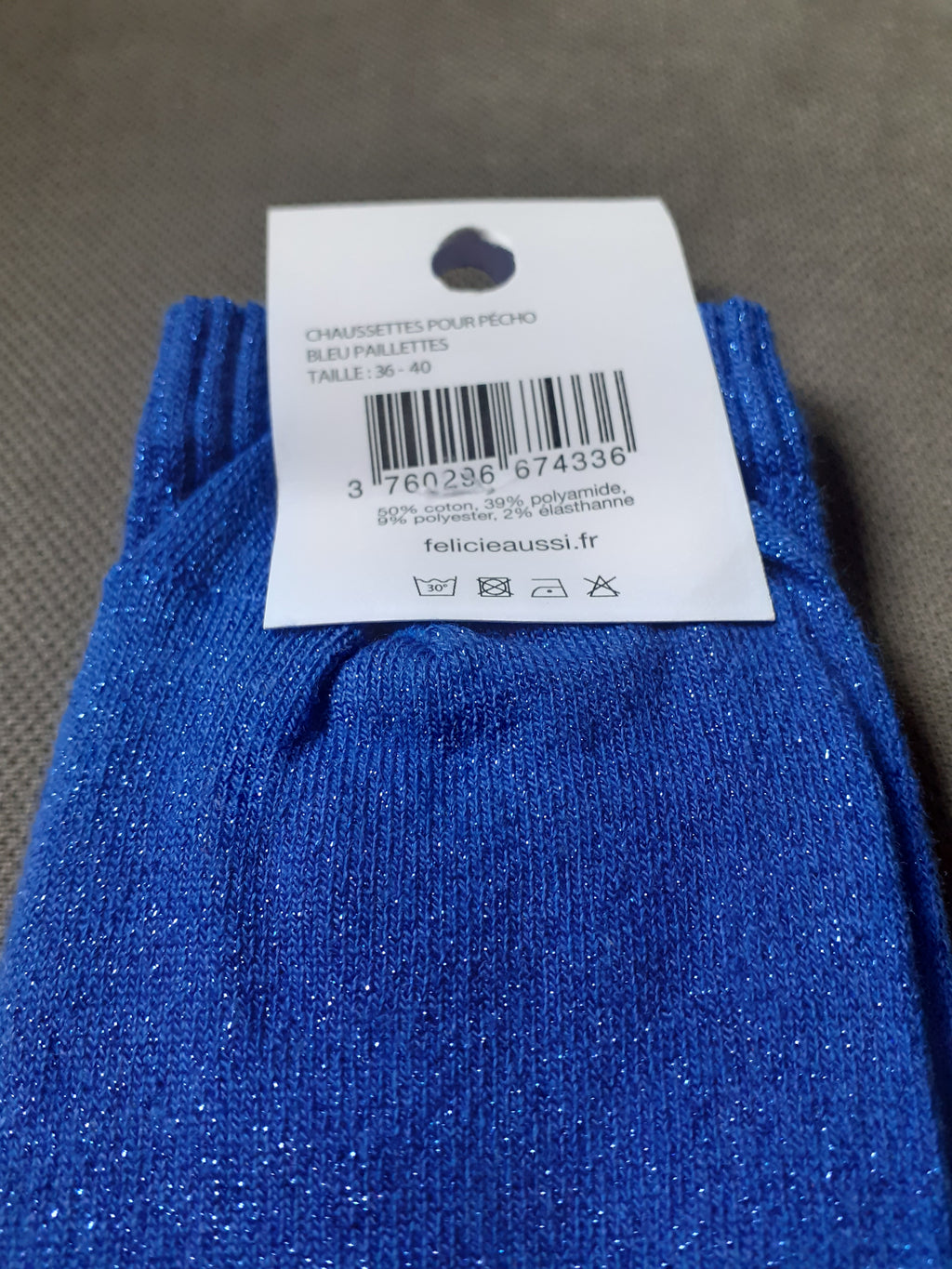 Félicie Aussi - Chaussettes à paillettes - POUR PECHO - bleu 36/40