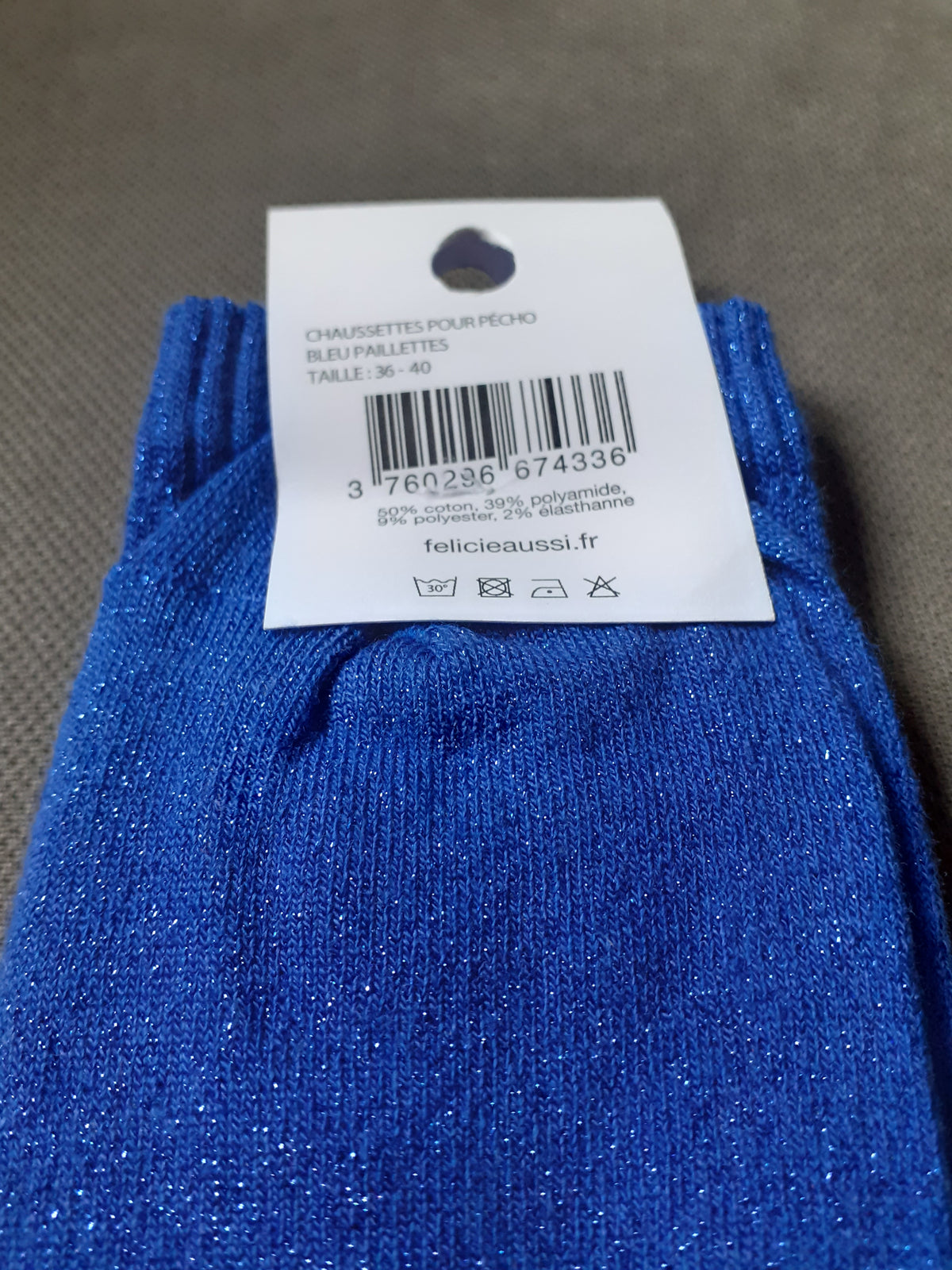 Félicie Aussi - Chaussettes à paillettes - POUR PECHO - bleu 36/40