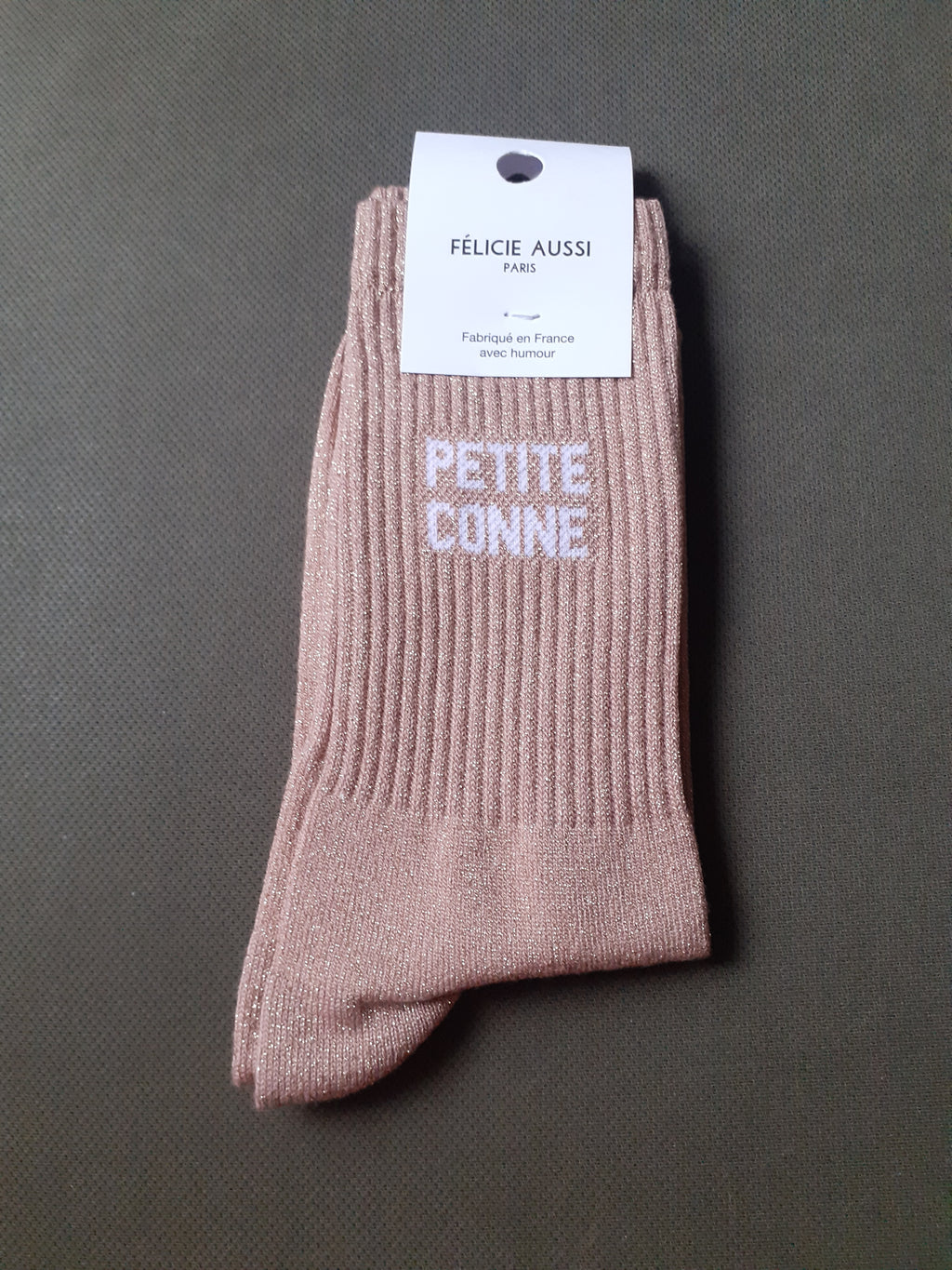 Félicie Aussi - Chaussettes à paillettes - PETITE CONNE - vieux rose 36/40
