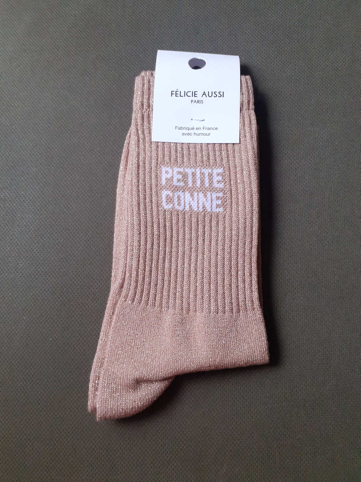 Félicie Aussi - Chaussettes à paillettes - PETITE CONNE - vieux rose 36/40
