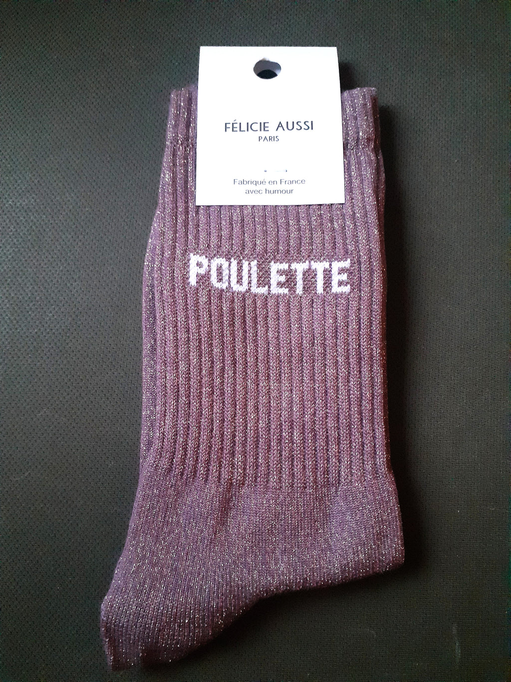 Félicie Aussi - Chaussettes à paillettes - POULETTE - raisin 36/40