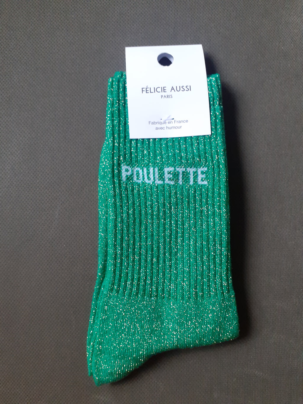 Félicie Aussi - Chaussettes à paillettes - POULETTE - vert 36/40