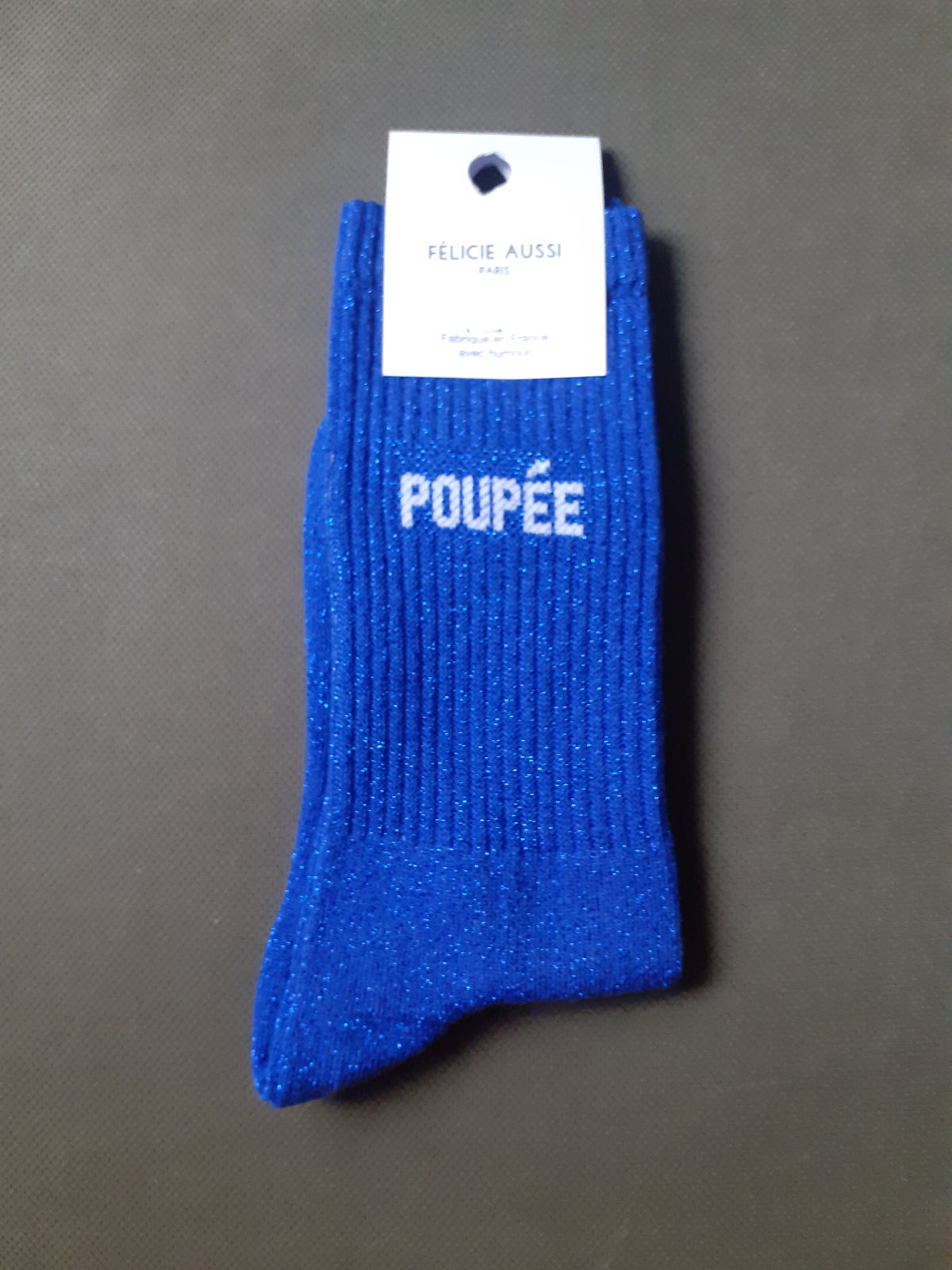 Félicie Aussi - Chaussettes à paillettes - POUPEE - bleu 36/40