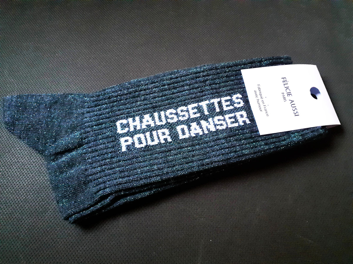 Félicie Aussi - Chaussettes à paillettes - POUR DANSER - anthracite 36/40