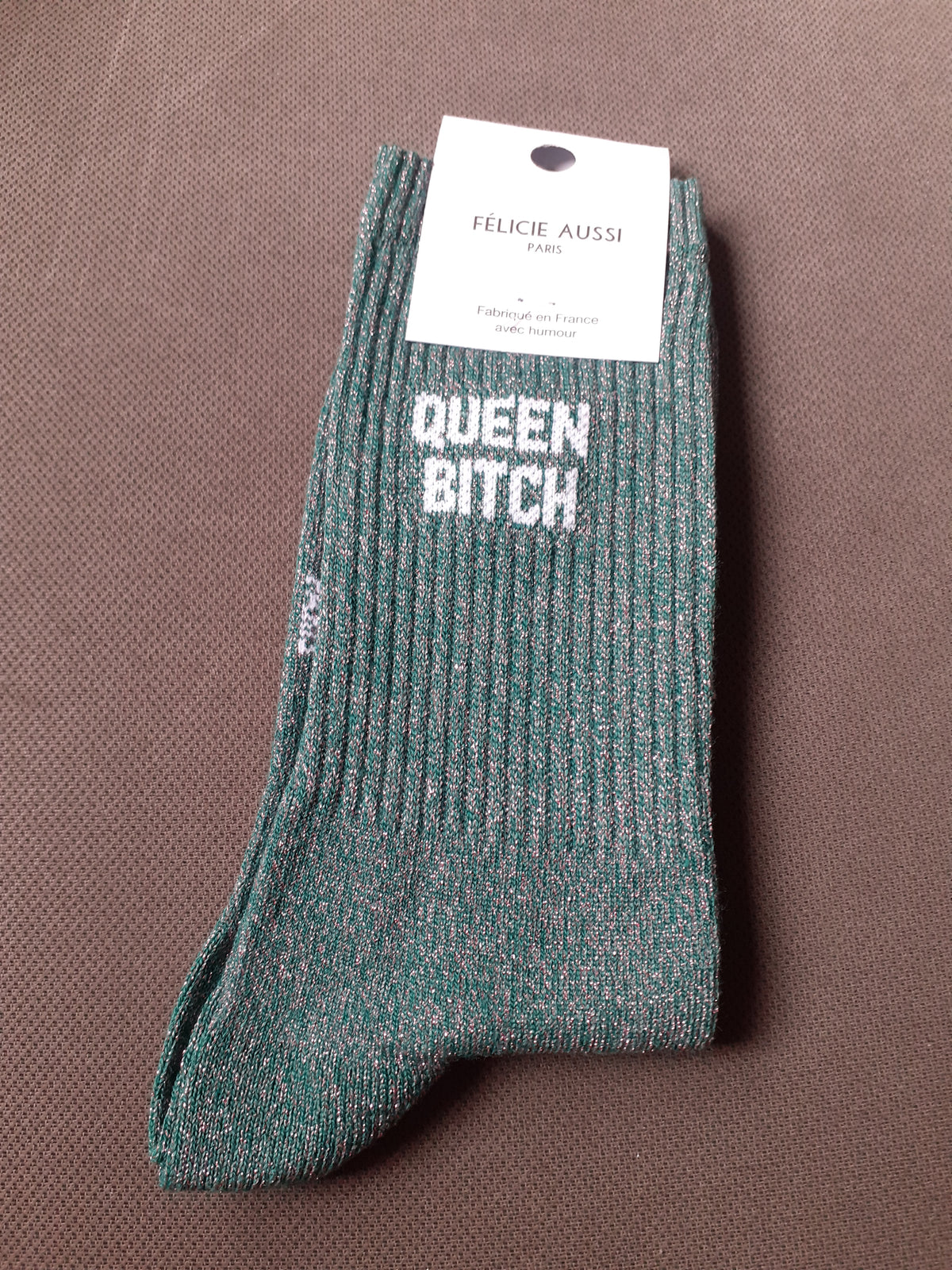 Félicie Aussi chaussettes à paillettes Queen Bitch 36/40