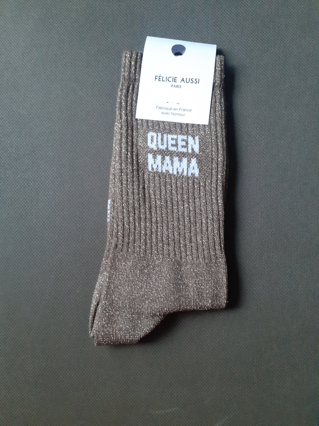 Félicie Aussi - Chaussettes à paillettes - QUEEN MAMA - marron 36/40