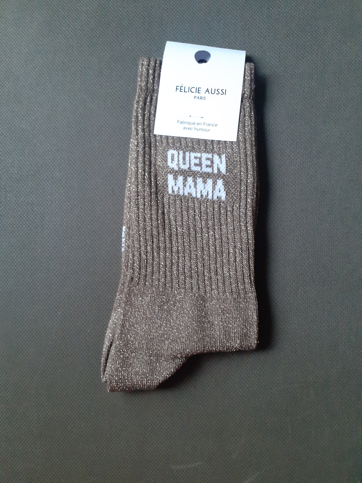 Félicie Aussi - Chaussettes à paillettes - QUEEN MAMA - marron 36/40