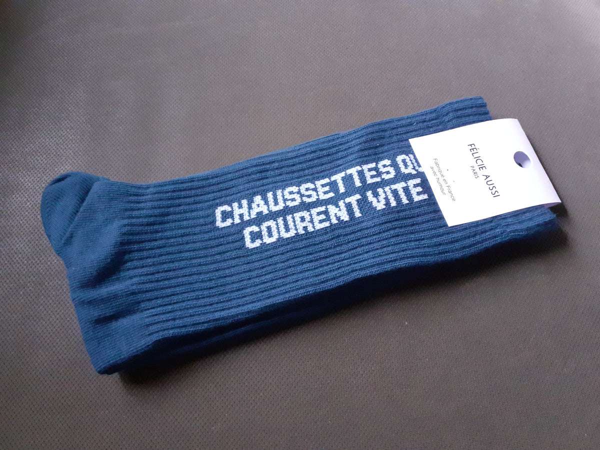 Félicie Aussi - Chaussettes - Courent Vite - bleu de prusse 40/45