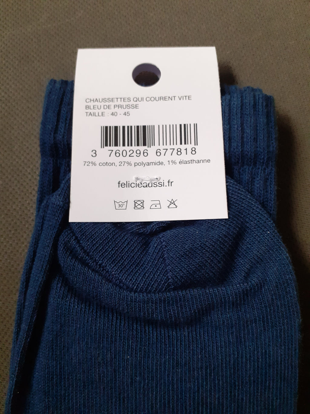 Félicie Aussi - Chaussettes - Courent Vite - bleu de prusse 40/45