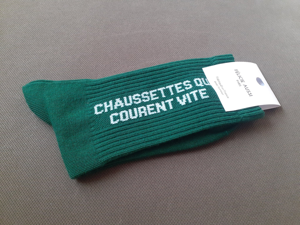 Félicie Aussi - Chaussettes - Courent Vite - vert foncé 36/40