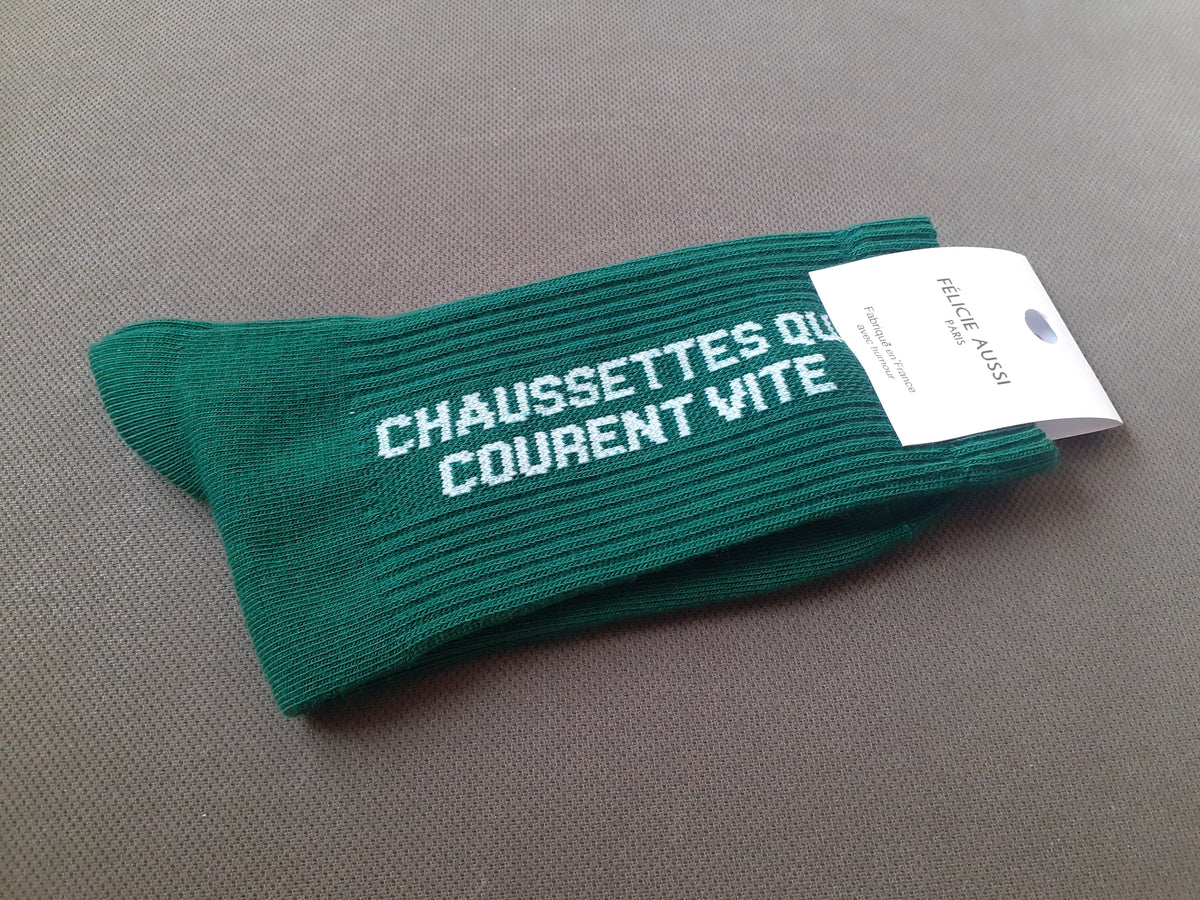 Félicie Aussi - Chaussettes - Courent Vite - vert foncé 36/40
