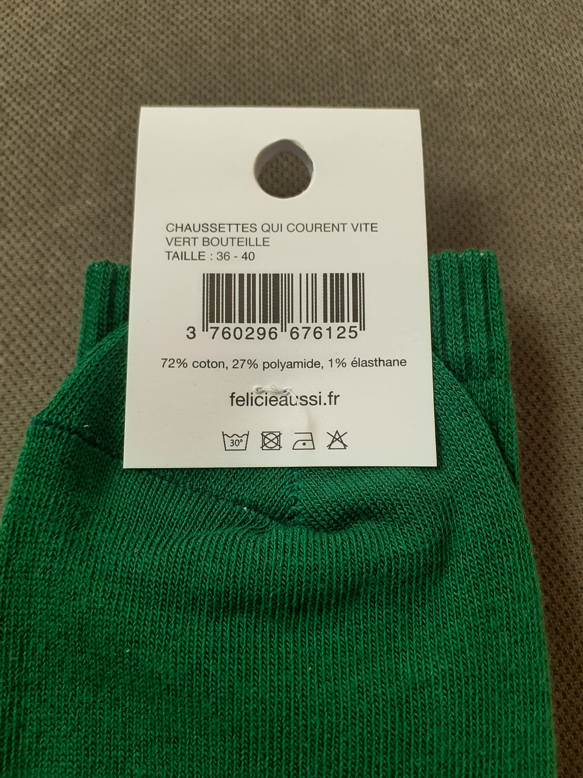 Félicie Aussi - Chaussettes - Courent Vite - vert foncé 36/40