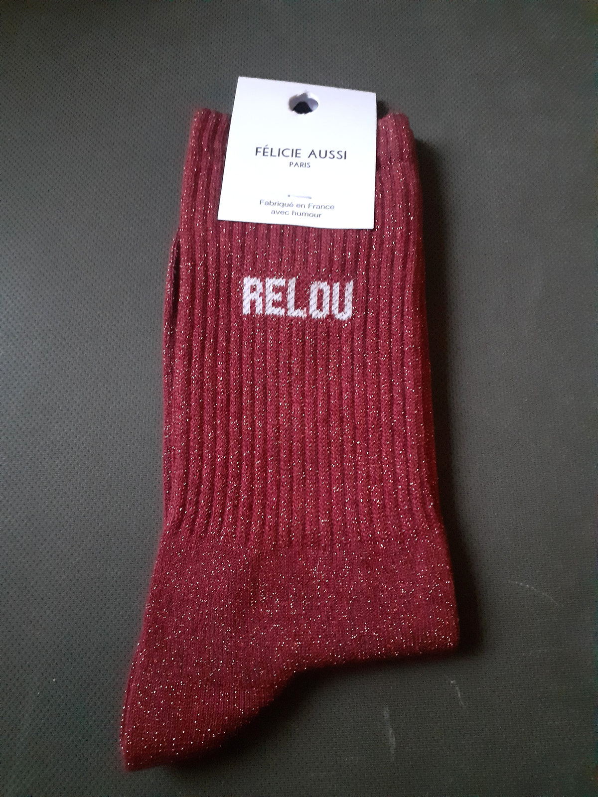 Félicie Aussi - Chaussettes à paillettes - RELOU - rouille 36/40