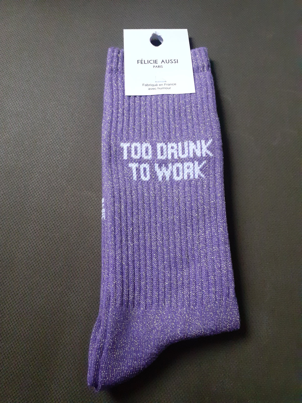Félicie Aussi chaussettes à paillettes Too Drunk to work