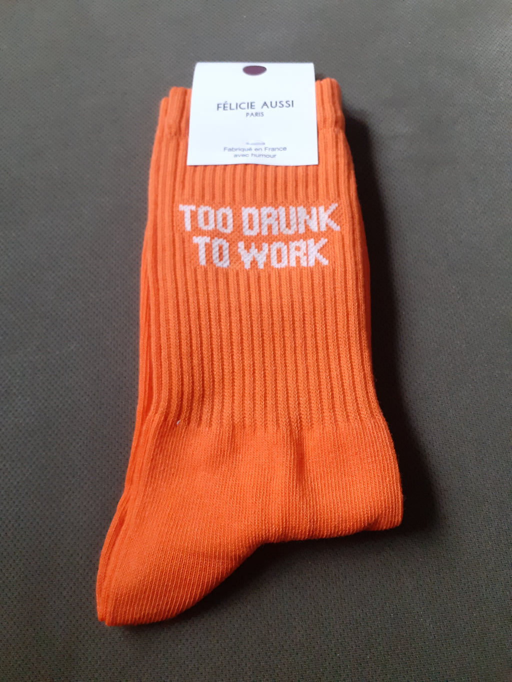 Félicie Aussi - Chaussettes - Too Drunk To Work - orange 36/40