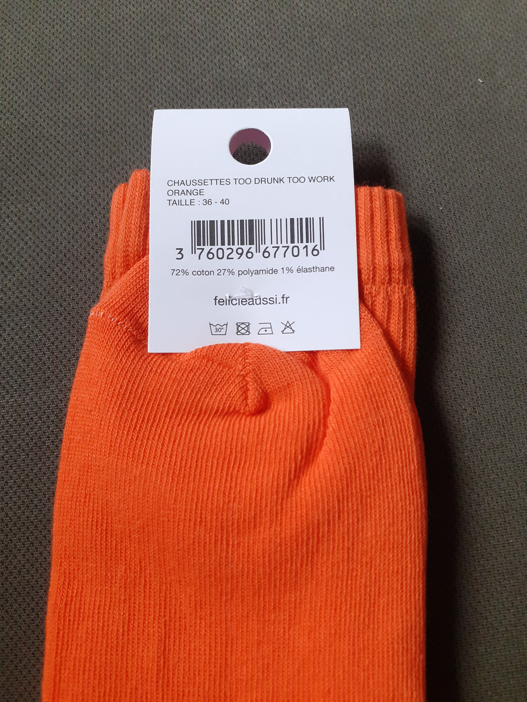 Félicie Aussi - Chaussettes - Too Drunk To Work - orange 36/40
