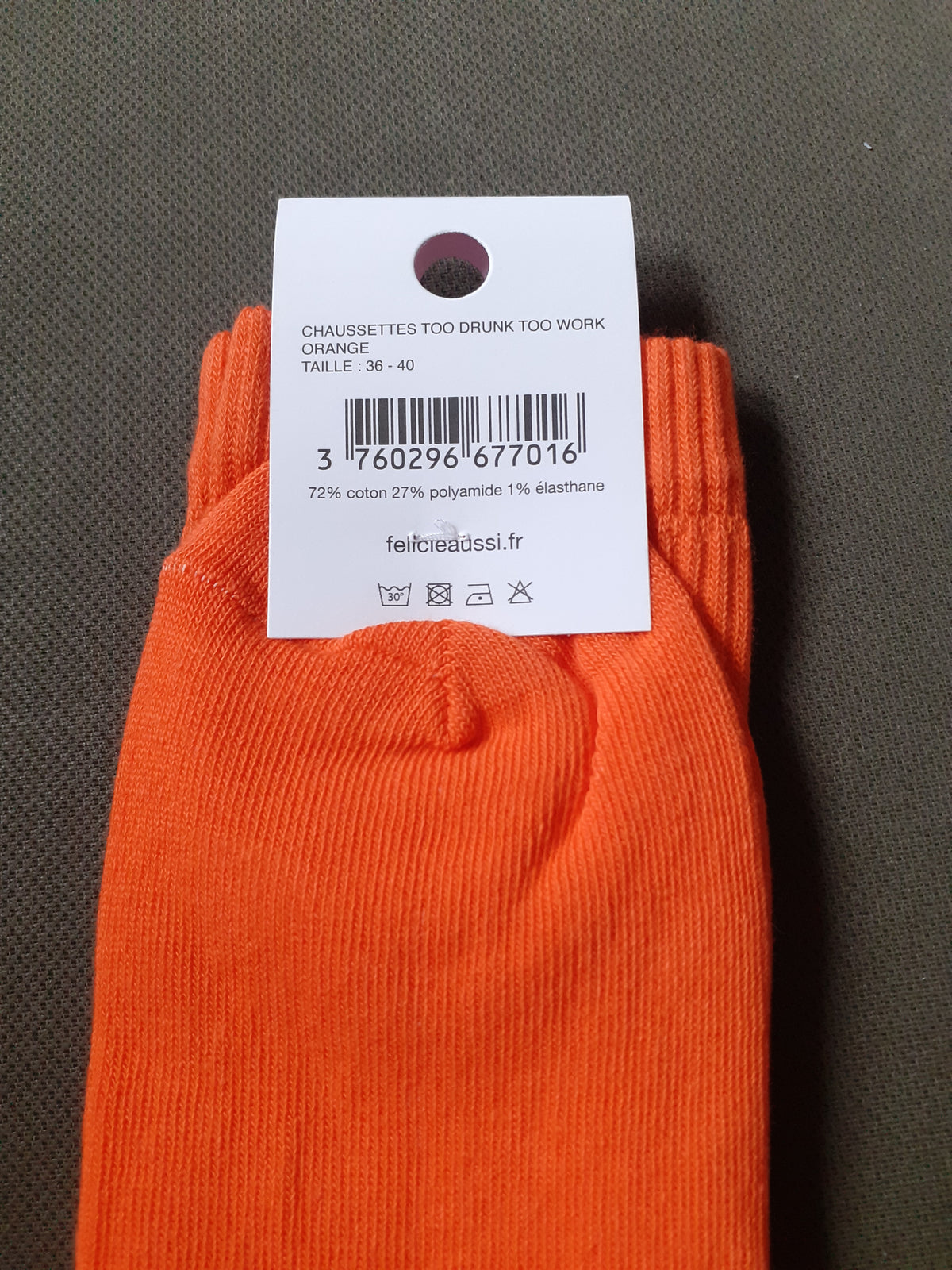 Félicie Aussi - Chaussettes - Too Drunk To Work - orange 36/40