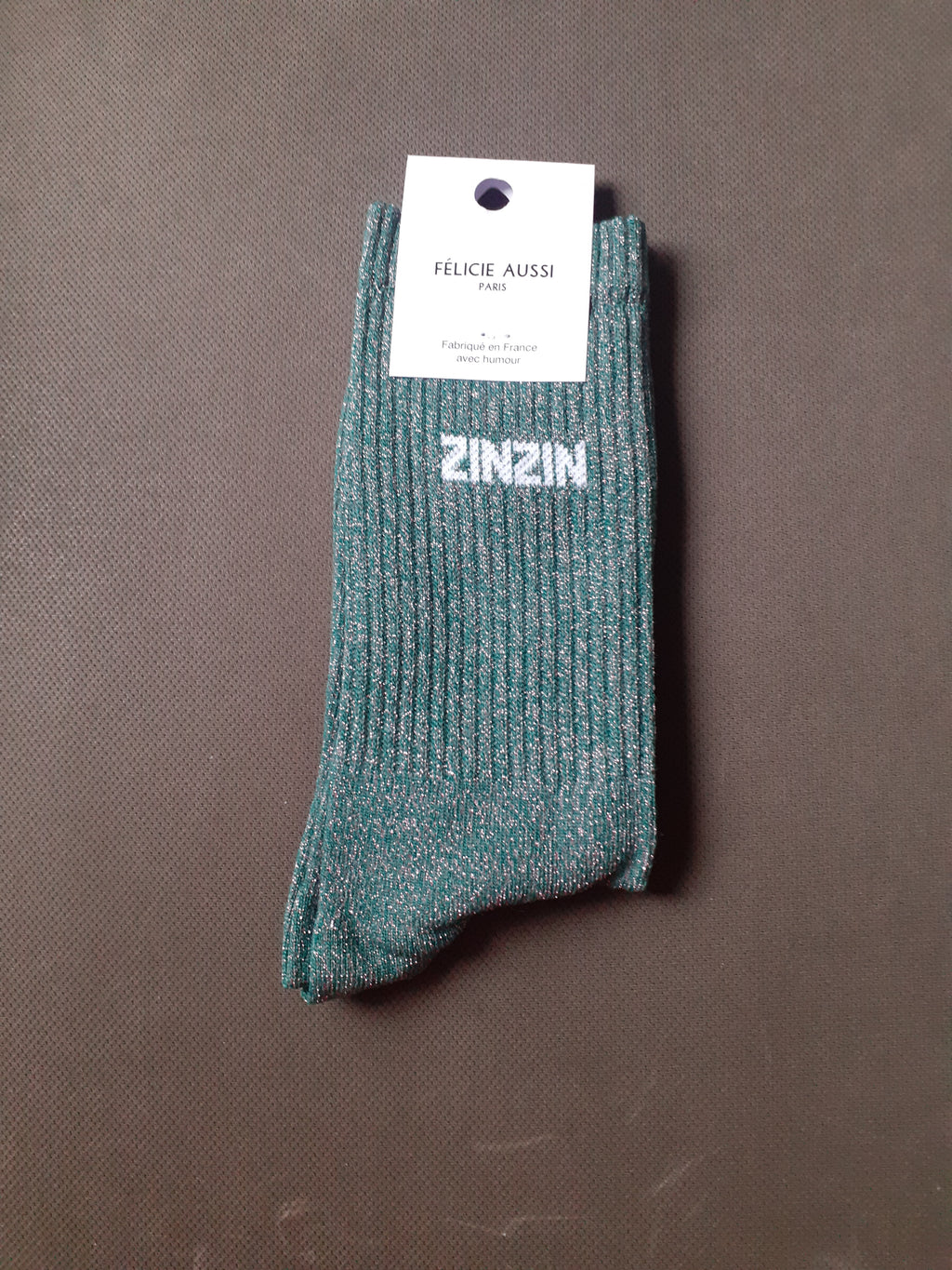 Félicie Aussi - Chaussettes à paillettes - ZINZIN - vert foncé 36/40