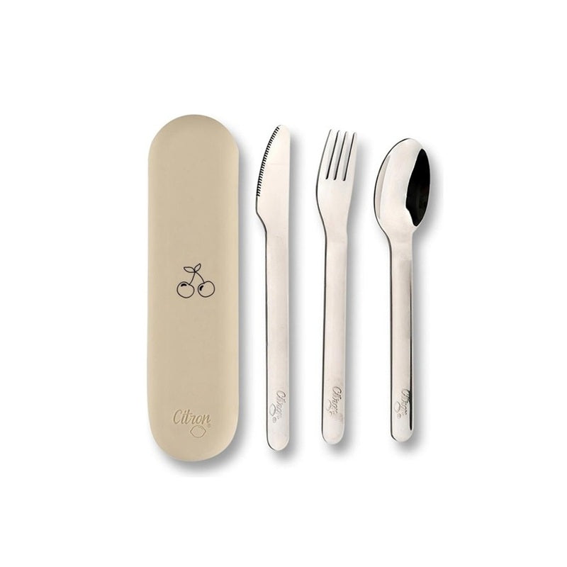 Citron - Couverts inox (étui silicone) - Cherry