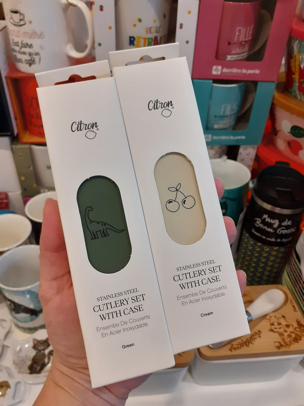 Citron - Couverts inox (étui silicone) - Cherry