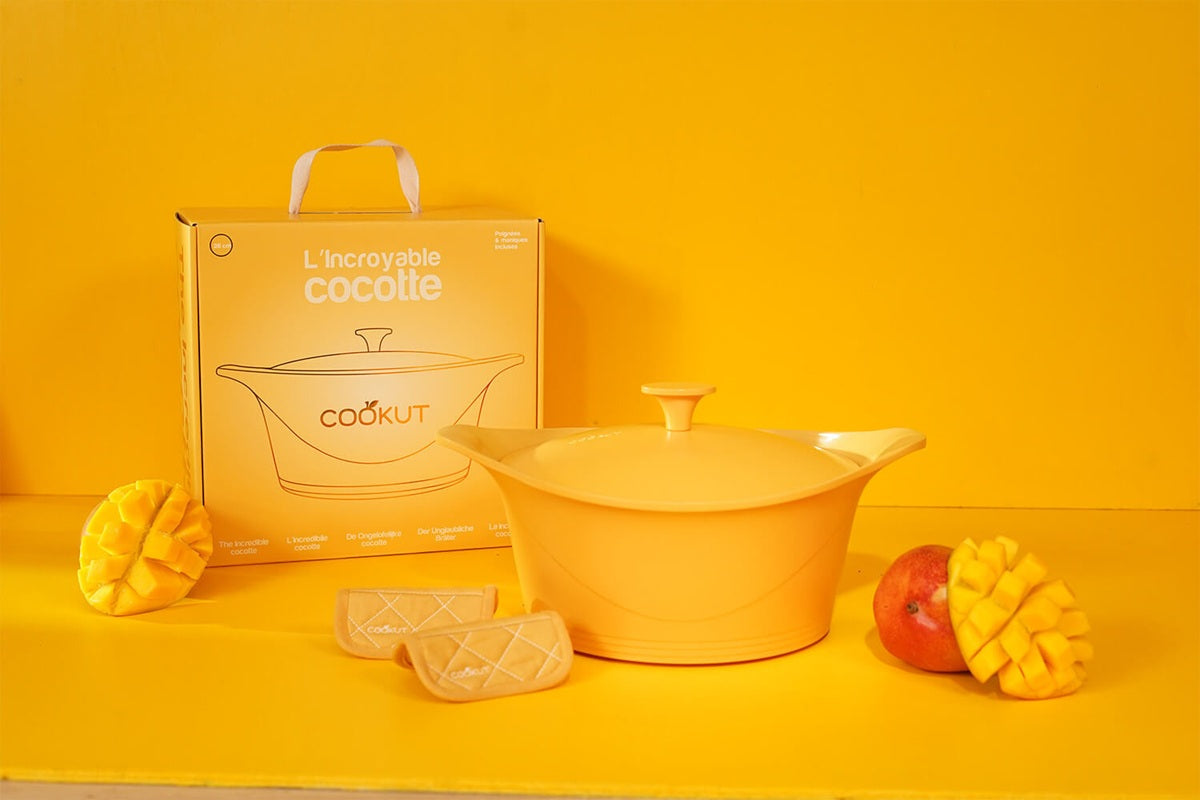 Cookut - L'Incroyable COCOTTE 28cm - Mangue (poignée & maniques au choix incluses)