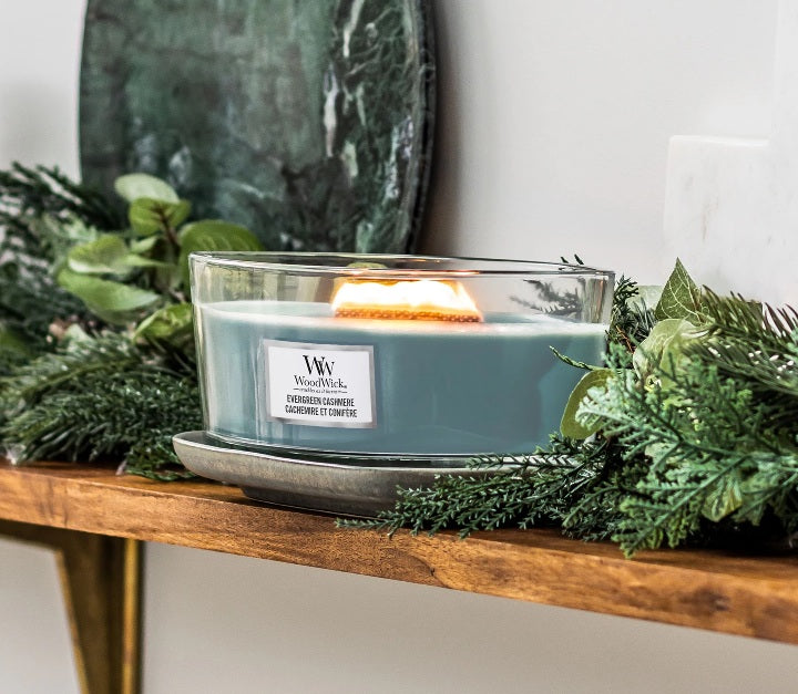 Woodwick Ellipse Evergreen Cashmere (Cachemire & Conifère) 453gr