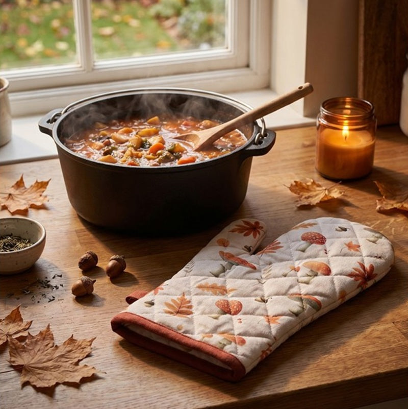 Clayre & Eef gant de cuisine champignons & feuilles