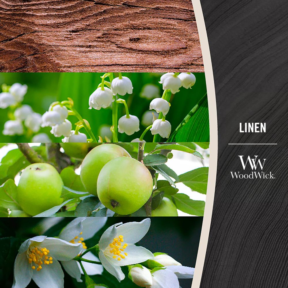 Woodwick Mini Linen (Linge Propre) 85gr