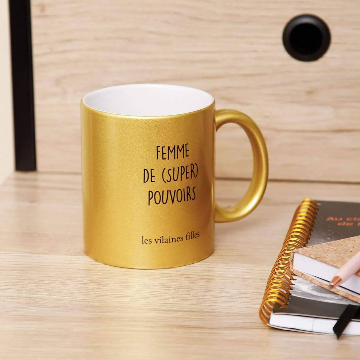 Les Vilaines Filles - Mug pailleté doré - Femme de Super Pouvoirs