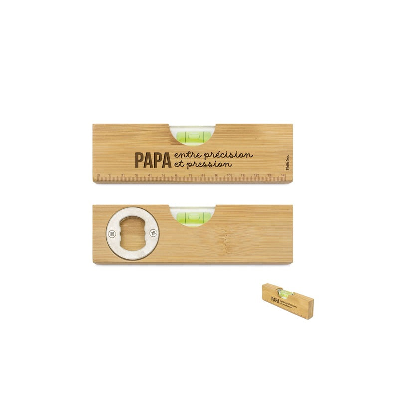 Décapsuleur/Niveau à bulle - Papa entre Précision et Pression