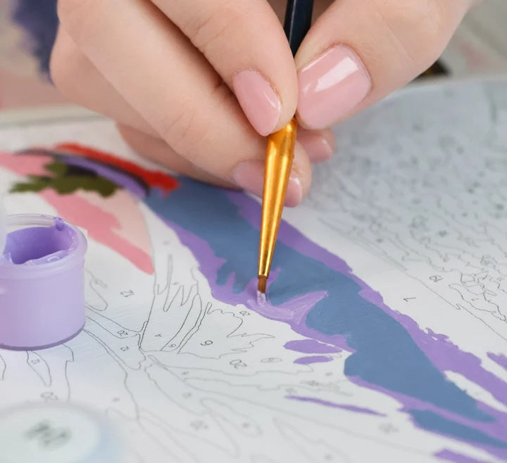Peinture par numéros - Coffret Panneau toilé 24,5x32,5cm - Pagode du Mont Fuji
