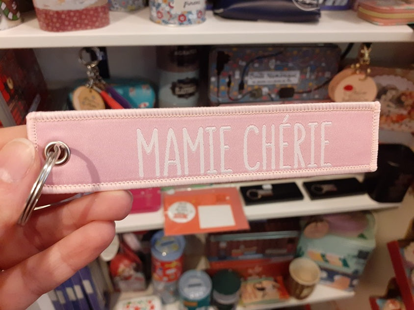 Porte-clés lanière tissé - Mamie Chérie
