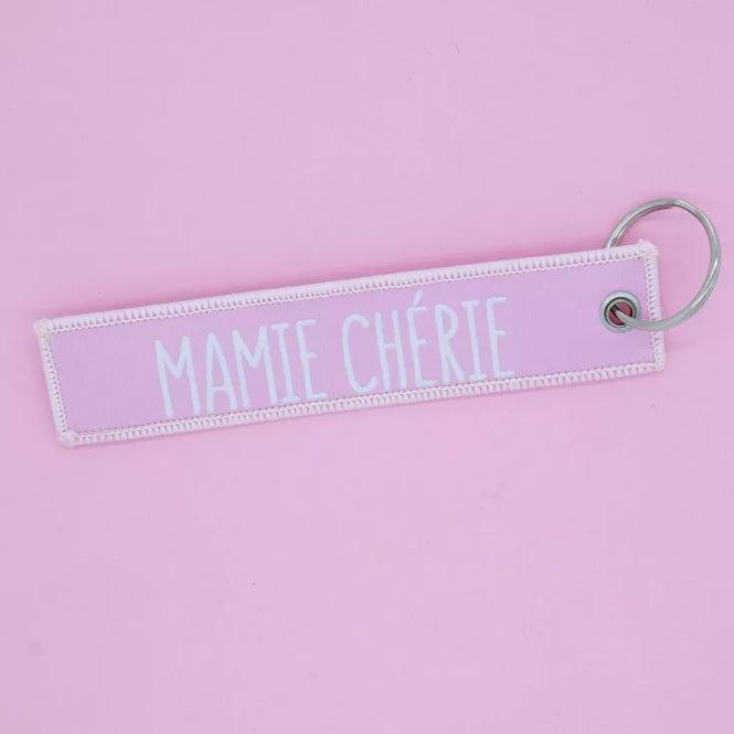 Porte-clés lanière tissé - Mamie Chérie
