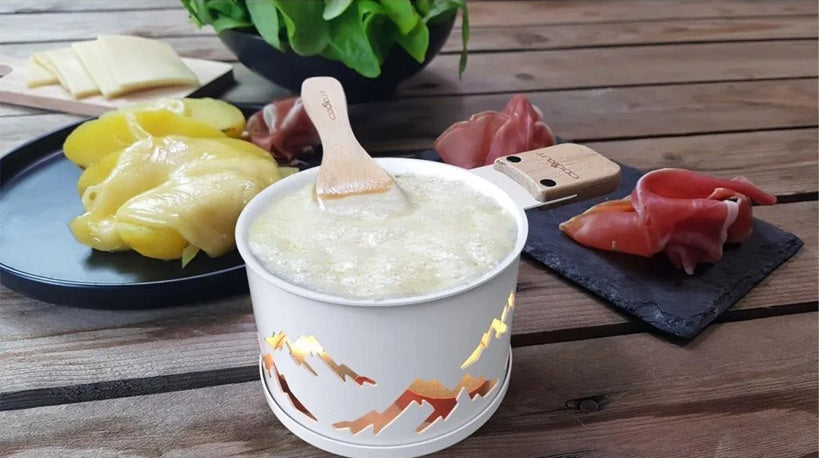 Cookut - Raclette à la bougie - Coffret Montagne - Blanche (Amour)
