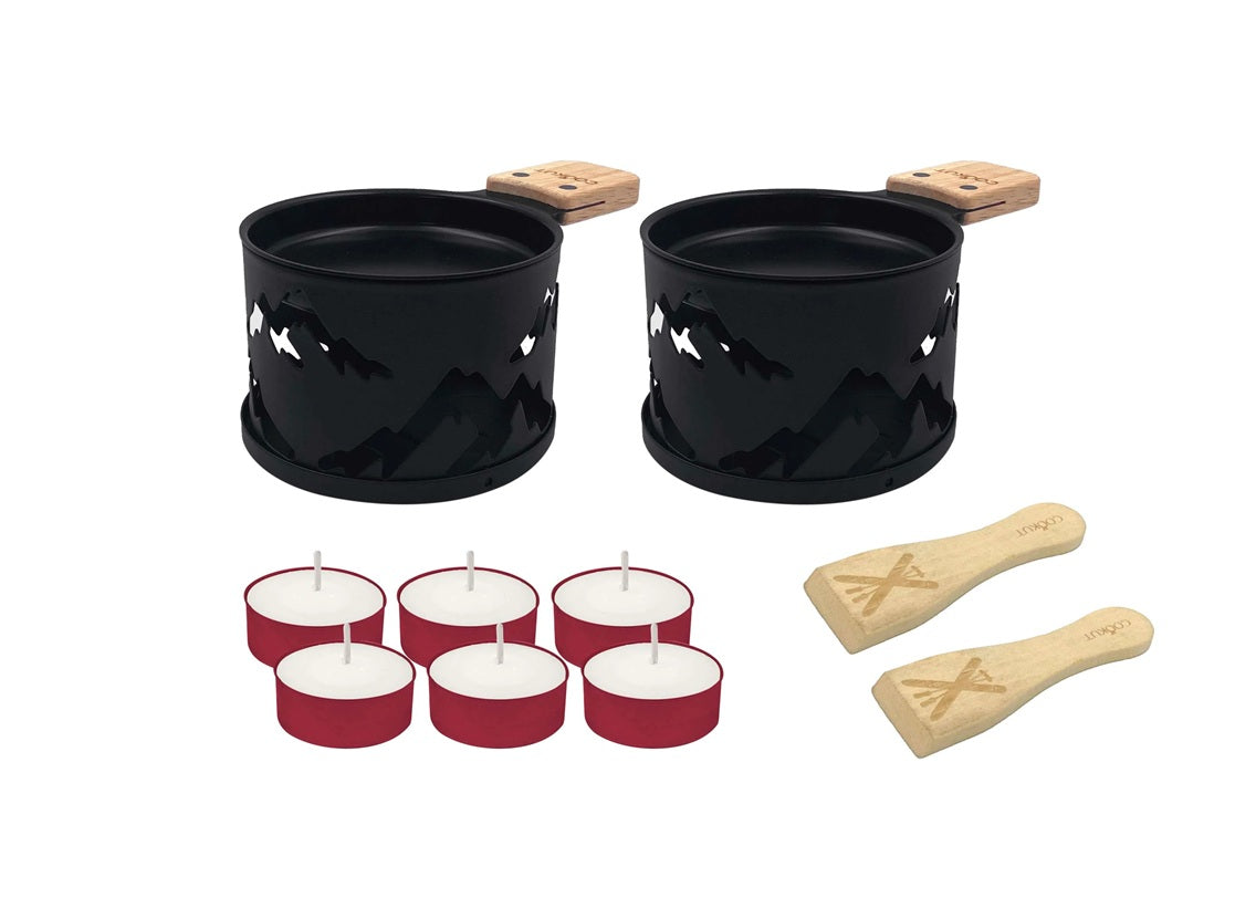 Cookut - Raclette à la bougie - Coffret Montagne - Noir (Avalanche)