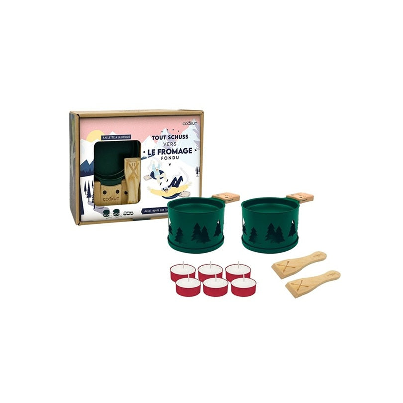 Cookut - Raclette à la bougie - Coffret Sapins - Vert (Tout Schuss)