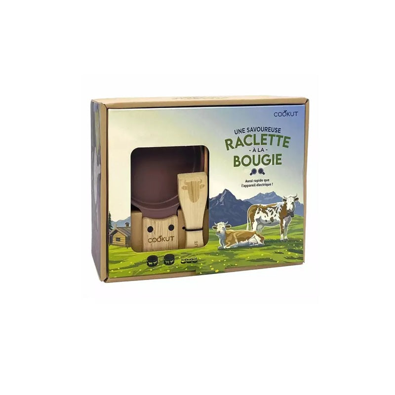 Cookut - Raclette à la bougie - Coffret Vache - Taupe
