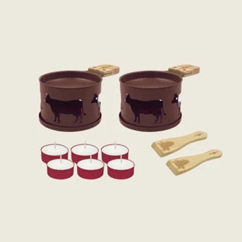 Cookut - Raclette à la bougie - Coffret Vache - Taupe