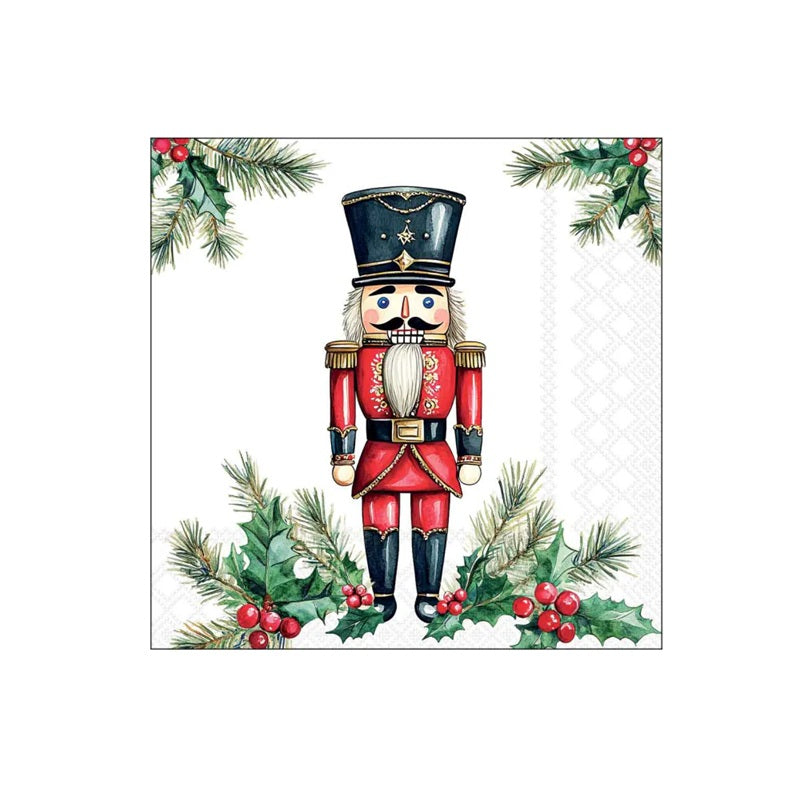 Serviettes en papier 33x33cm - Wooden Nutcracker White