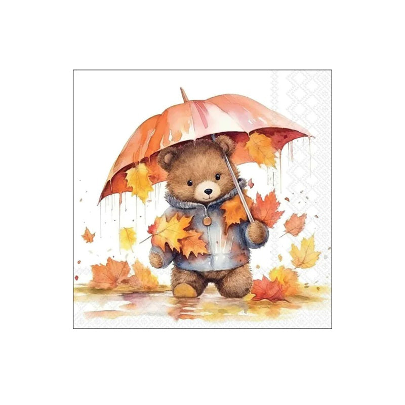 Serviettes en papier 33x33cm Umbrella Bear