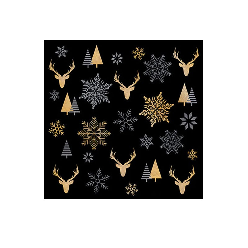 Serviettes en papier 33x33cm - Winter Silhouettes Black