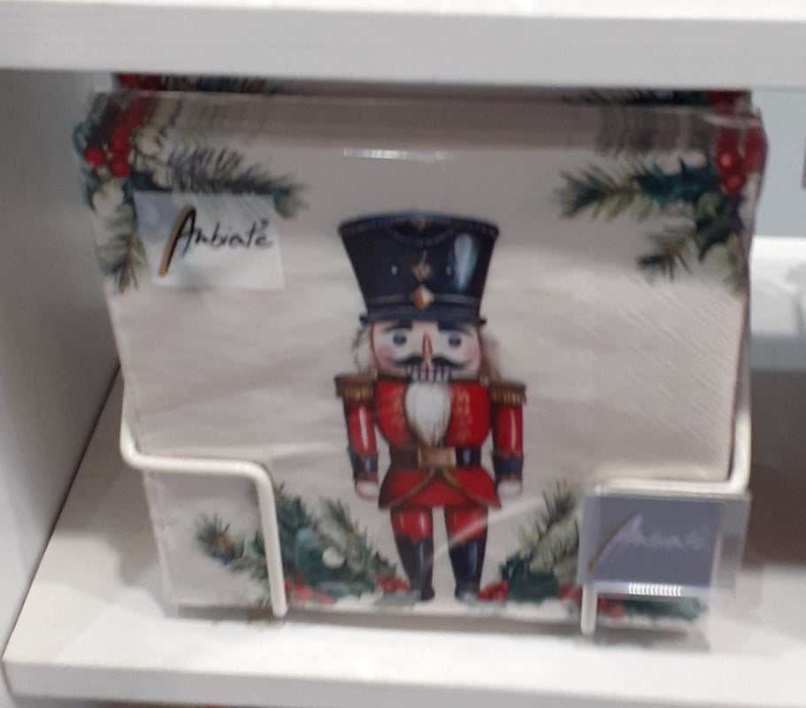 Serviettes en papier 33x33cm - Wooden Nutcracker White