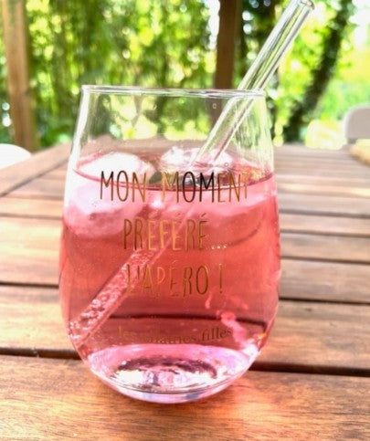 Les Vilaines Filles - Verre à Cocktail avec paille en verre