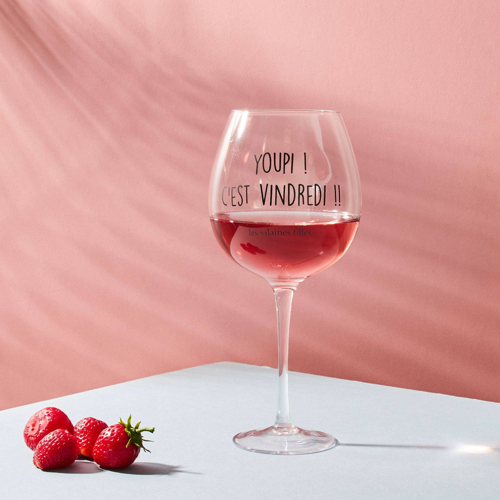 Les Vilaines Filles verre à vin Youpi