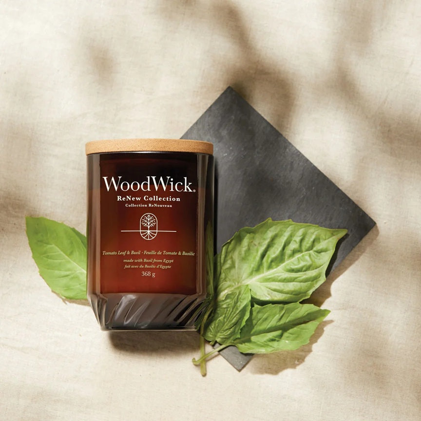 Woodwick Renew Large Tomato Leaf & Basil (Feuille de Tomate & Basilic) 368gr