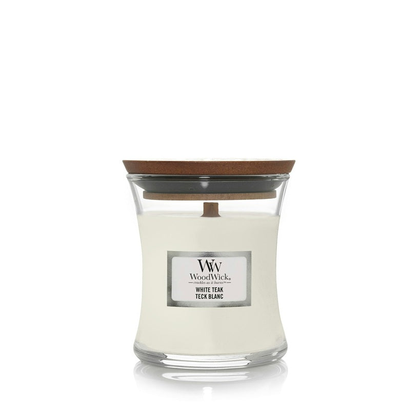 Woodwick White Teak Mini